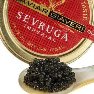Alternative view of Imperial Sevruga Sturgeon Caviar, Giaveri Italy